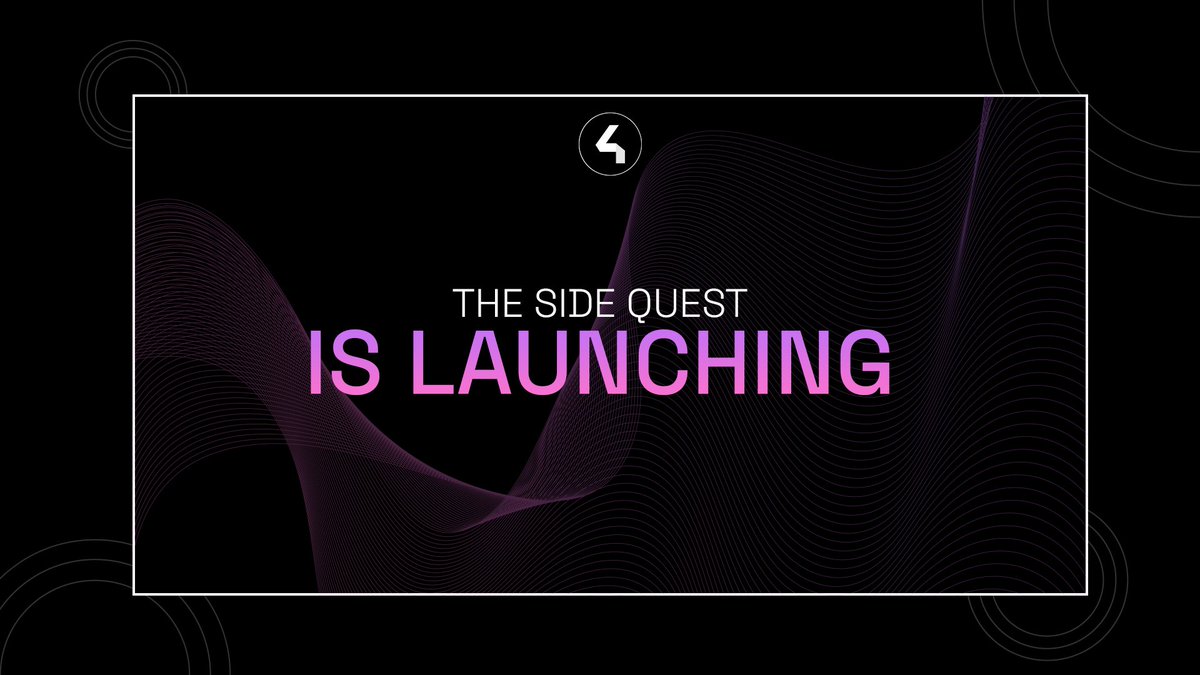 Side Quest is launching! 🚀 📅End date: 6.4.2024 Top 10 testers by the number of transactions will earn extra FOUR tokens. 🏆 Leaderboard updates daily, so keep an eye on your status. Send, Send, Send…💬 #4PRevolution