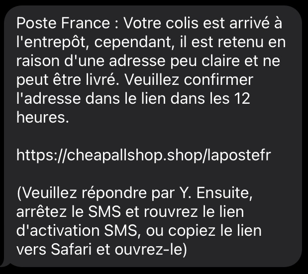Phishing imitant le suivi <a href="/lisalaposte/">La Poste</a> et demandant le paiement de 0,27€ de frais pour récupérer vos coordonnées et votre carte bancaire.
Y a vraiment des gens qui ne se demanderaient pas pourquoi un lien de <a href="/lisalaposte/">La Poste</a> n'est pas en laposte.fr ?