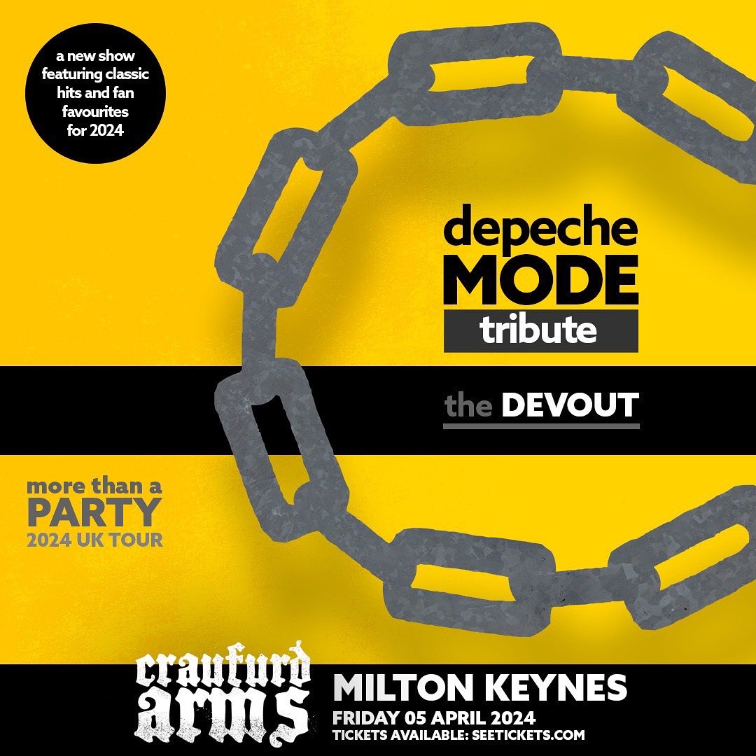 *FINAL CALL FOR TICKETS* We are down to the last 25 tickets for THE DEVOUT DEPECHE MODE TRIBUTE this coming Friday 5th April. Head over to Seetickets now and snap up one of the remaining tickets or you will have to stay at home and 'Enjoy The Silence'.