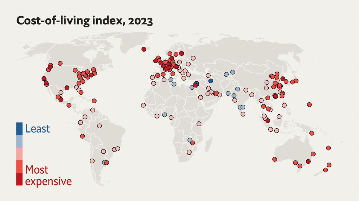 Cost-of-living index, 2023: