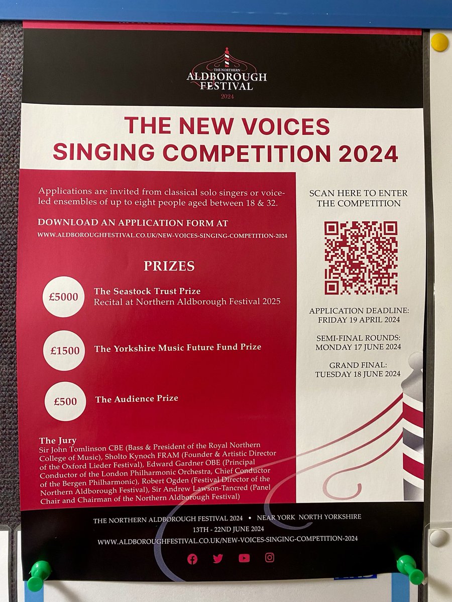 I’ll just leave this here, in case you know any talented young singers! Closing date 19th April…