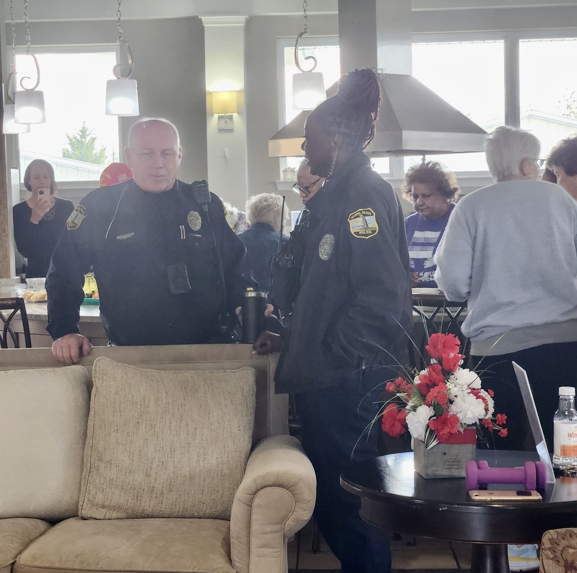 Our neighbors at 900 Aqua Senior Apartments hosted Coffee with a Cop for their residents. They supplied the coffee, snacks, and fabulous conversation. Thank you for the invitation and hospitality! We look forward to doing it again in the fall!
