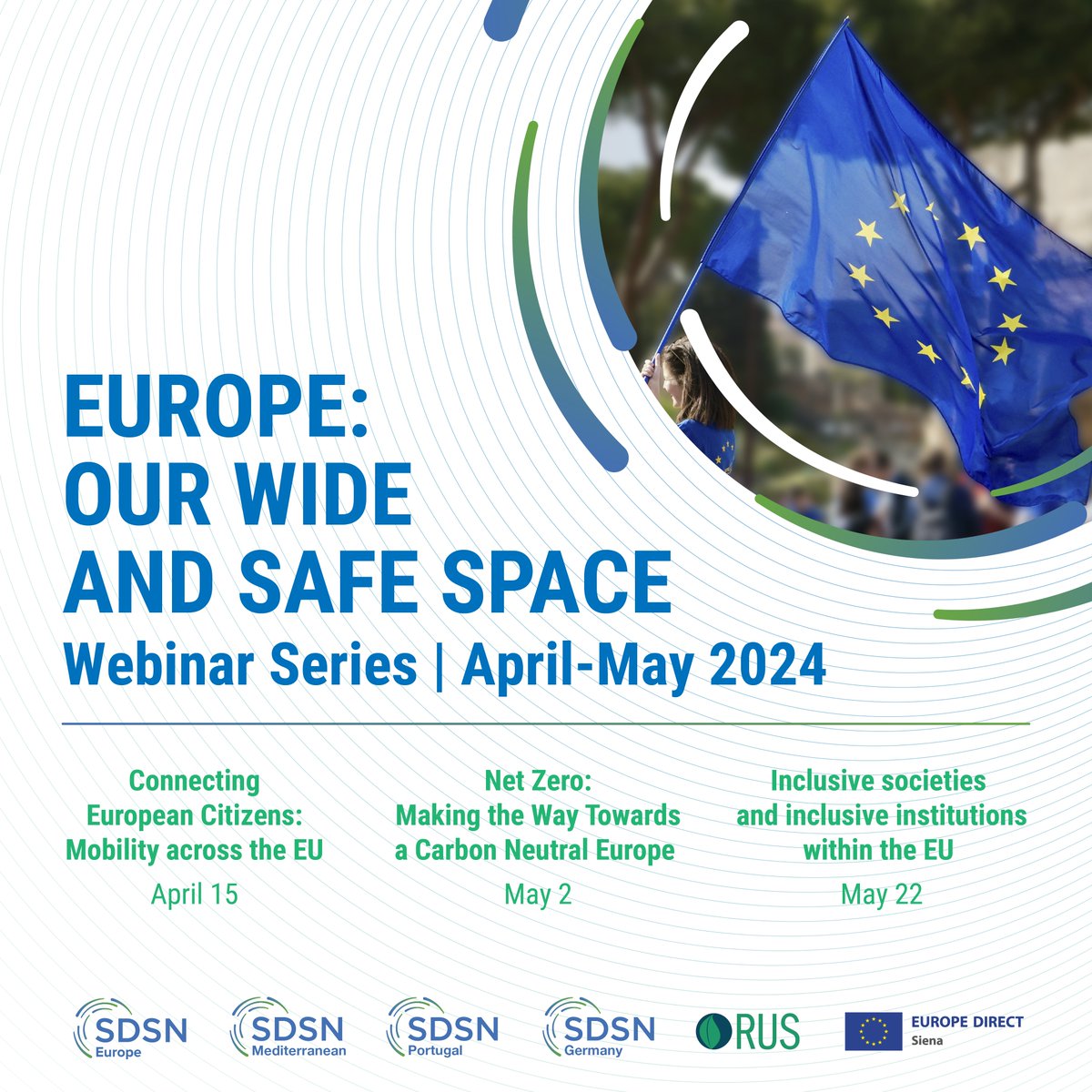 🇪🇺✨Save the dates! Don't miss out on the 'Europe: Our Wide and Safe Space' webinar series! Presented by @‌SDSN_EU, @‌SDSNmed, @‌SDSN_Portugal, and @‌SDSN_Germany, these webinars spotlight the EU's strides in sustainable development. Learn more: unsdsn.org/webinar-series… @‌UNSDSN
