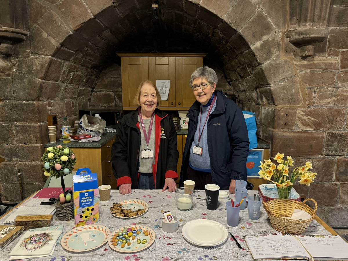 Lovely to spend time at the Local Community Fund group, Places of Welcome Cafe @TLTChester @ChesterCath and chat with members! Happy Easter everyone. 🐣 #coop #memberpioneer