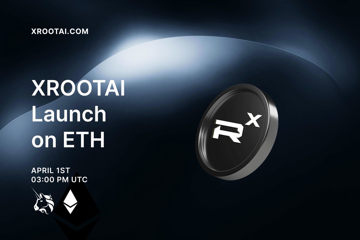 XRootAIProject's tweet photo. Few hours left for the #XROOTAI Token Launch!🔥

April 1st, 03:00 PM (UTC+0)

Meanwhile, we will be hosting a Twitter Space, don't miss it!
https://t.co/uHNdRNKu1J

Uniswap:
https://t.co/10FenQGTPU

DexTools:
https://t.co/jyk92zLoRC

Telegram:
https://t.co/kNimhaiBSL https://t.co/DhulepzRve