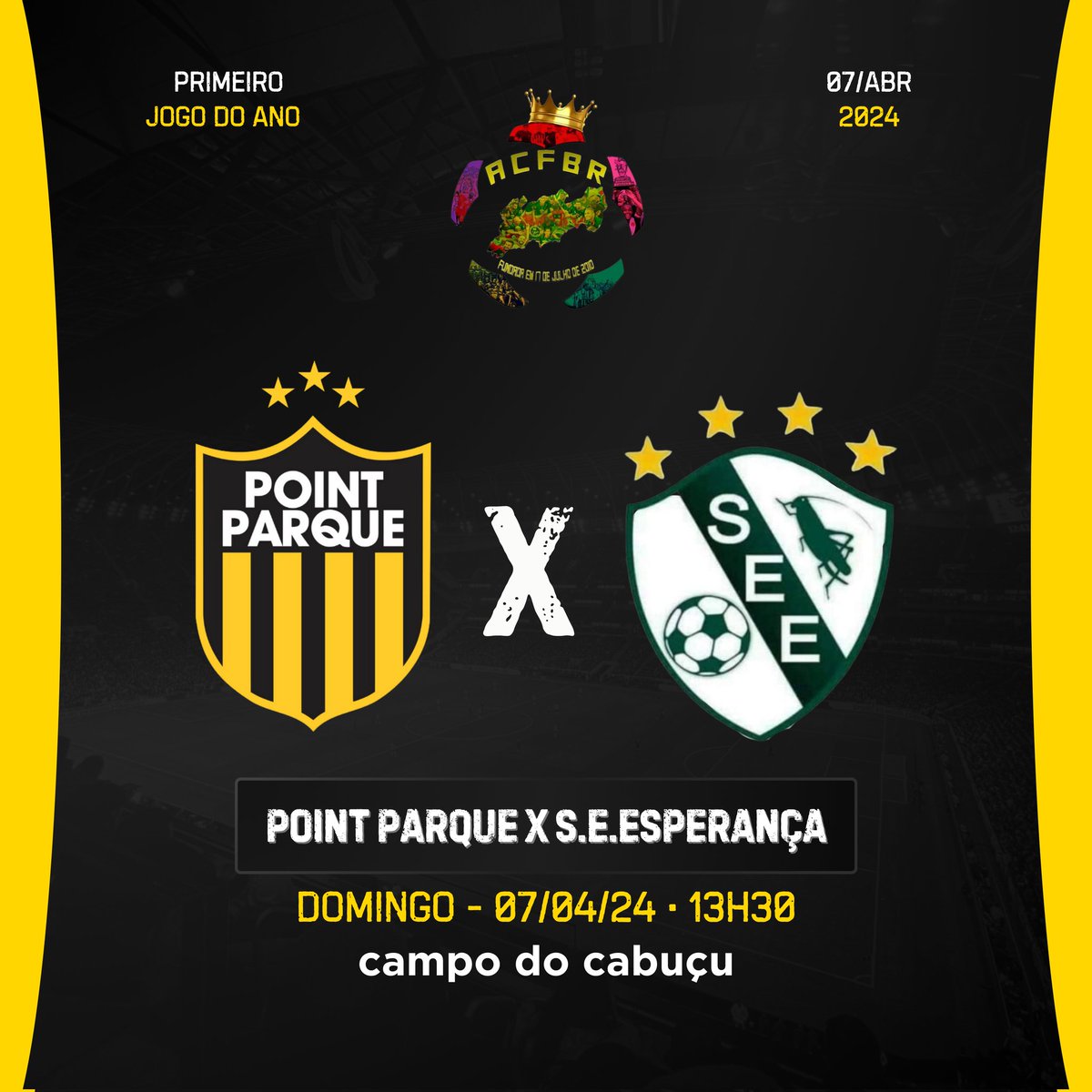 pointparque's tweet photo. É DOMINGO ! 

Primeira rodada do Brasileirão da Baixada 2024. 

Em busca do BI 🏆🥇

#BrasileiraoDaBaixada2024 #opointvaitepegar 

🏴🟡⚫🙅‍♂️ https://t.co/DvNWxrtSdv