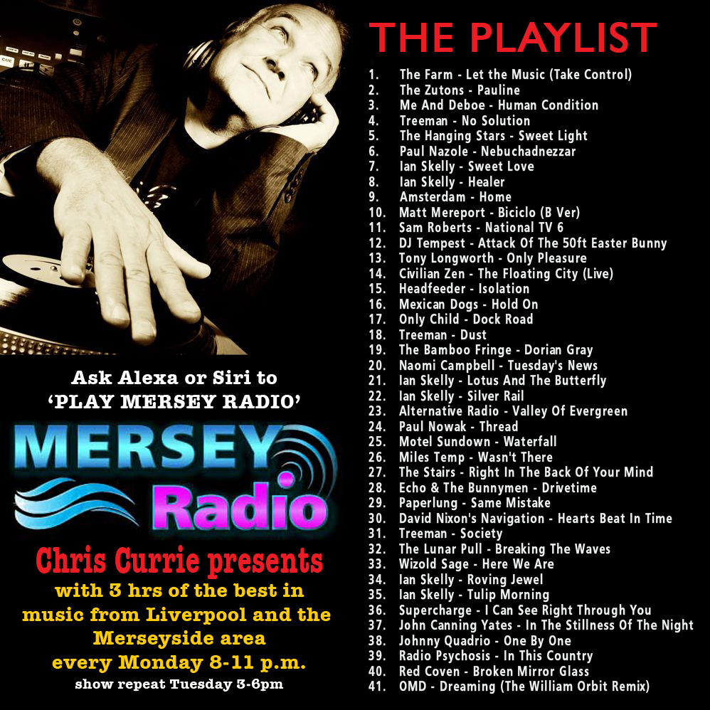 Feat. Artists: TREEMAN & Feat. Album: LOTUS AND THE BUTTERFLY by @IanSkelly1 and some magical tunes from the banks of the River Mersey on @MerseyRadio - just ask your SMART SPEAKER to 'PLAY MERSEY RADIO' from 8pm @onlychildmusic @gerryculligan @MotelSundown @milestemp_