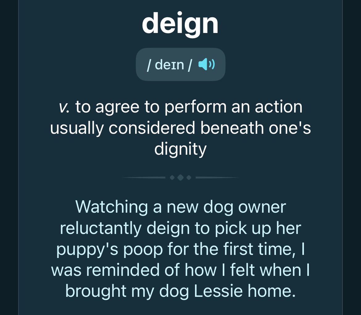classicmannyc's tweet image. Word of the day - deign @wordofthedayeng #wordoftheday #deign