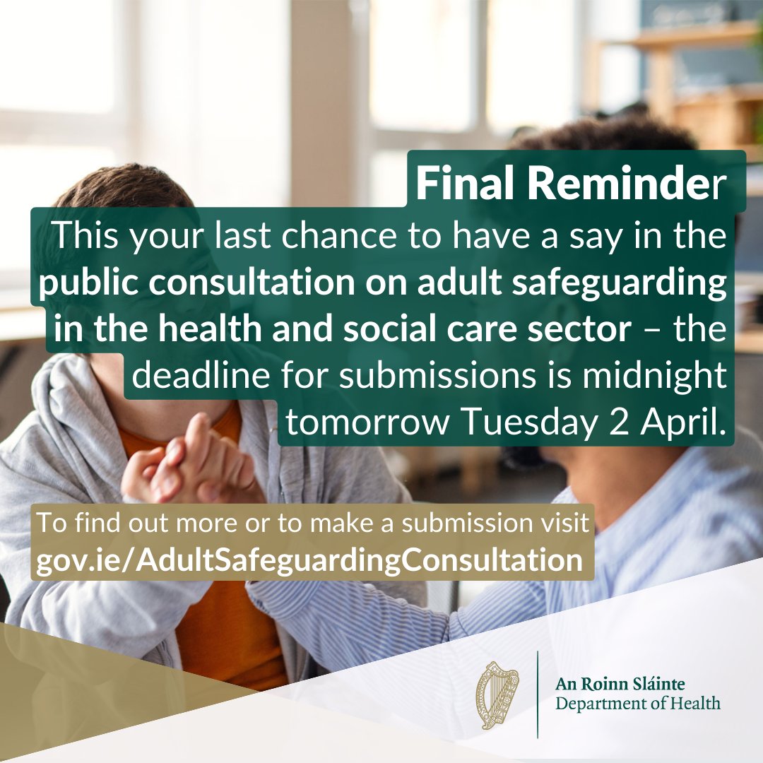 For more information on the online consultation (including information about Easy to Read and other response formats), go to: gov.ie/en/consultatio…