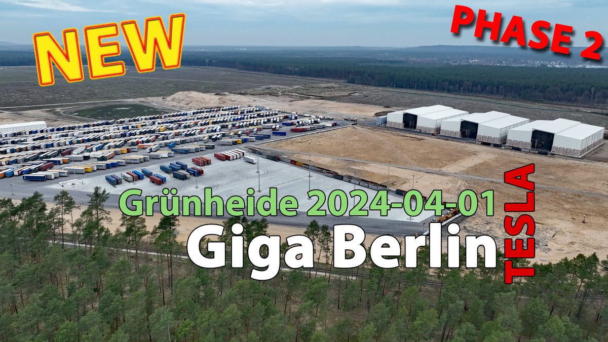 😎👉Tesla Giga Berlin Update #198 - PHASE 2 🚨 NEW drone video online! 2024-04-01 youtube.com/watch?v=3M_t6o… @elonmusk #tesla #GigaBerlin #gigafactory #gf4