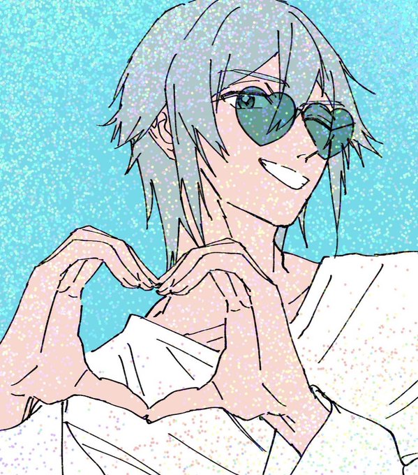 「blue hair tinted eyewear」 illustration images(Latest)