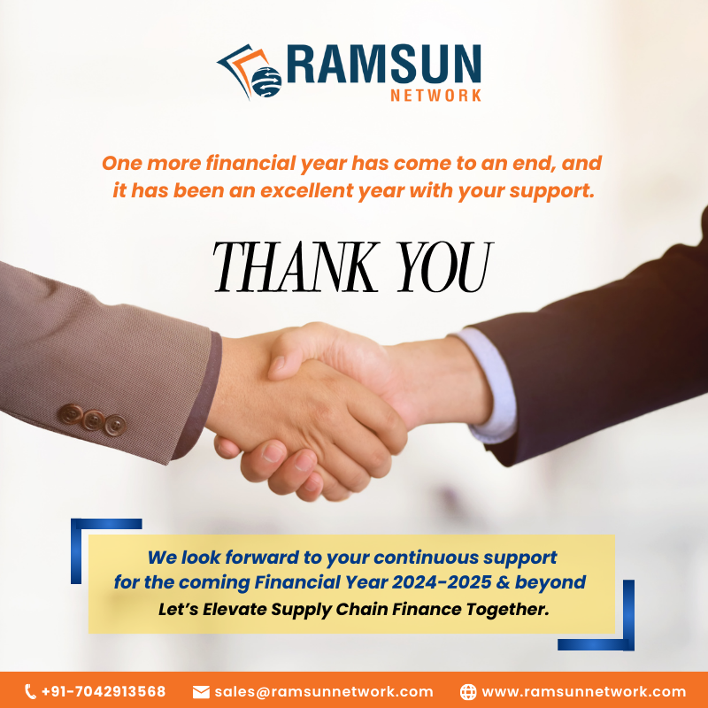 NetworkRamsun's tweet photo. As we conclude a remarkable year, we extend our deepest thanks to our clients, team, and stakeholders for their tremendous support. With Ramsun Network's (https://t.co/YwHqJqq5Mi) Supply Chain Finance solutions enhancing efficiency and transparency. https://t.co/7S8KSFkIDg