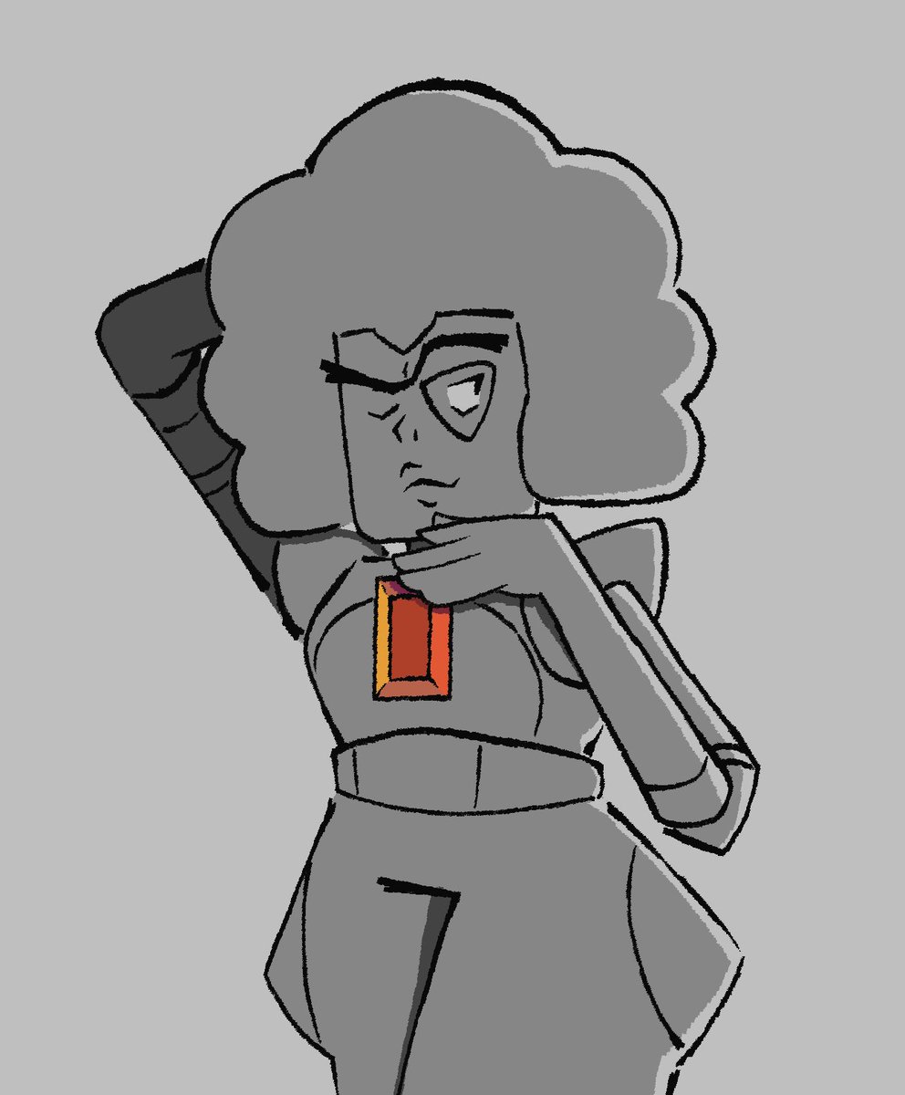 THE ONE, THE ONLY HESSONITE!

I decided I'm gonna go back and colour specifically the gems on everyone and add the darker shading colour too before I call the files for the new authority and nephrites crew done