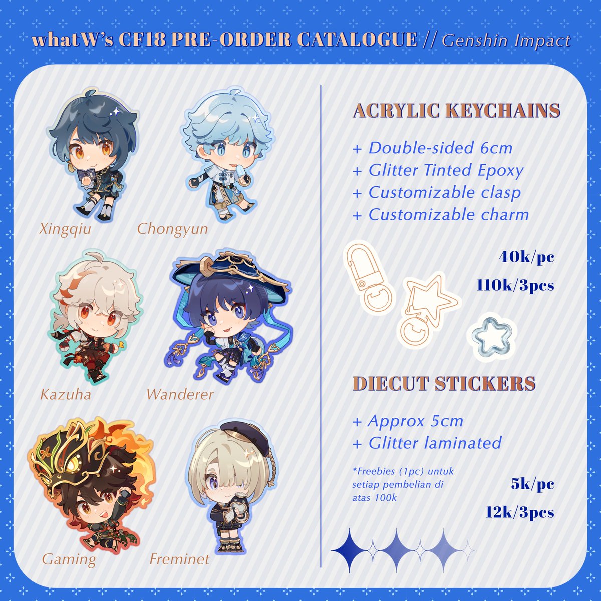 Hello I open early CF18 pre-orders specifically for customizable keychains feel free to take a look and here’s link to form if ur interested thank you ☝️😲 🔗 forms.gle/F6vkXTfQGDkvX9… #cf18 #cf18catalogue