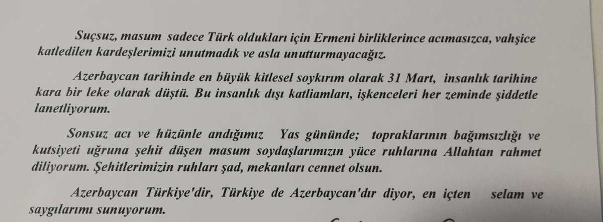 Dün 31 Mart Dünya Azerbaycanlıları soykırım günüydü…