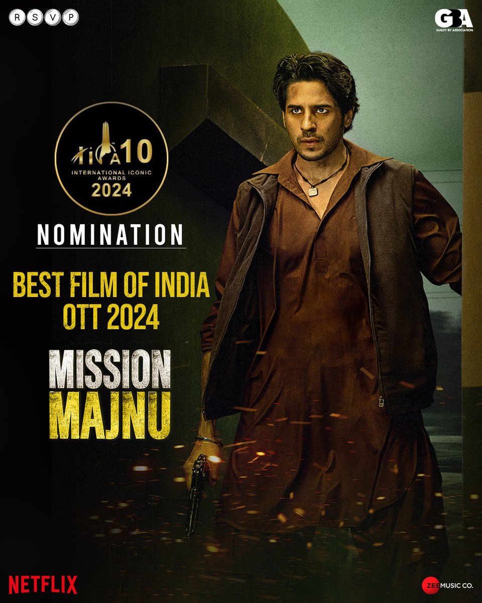Mission Majnu soars to new heights as it earns the Best Film of India OTT nomination at the prestigious #InternationalconicAwards Congratulations to the entire team on this achievement. @SidMalhotra @iamRashmika @RonnieScrewvala @amarbutala #GarimaMehta #RSVPMovies…