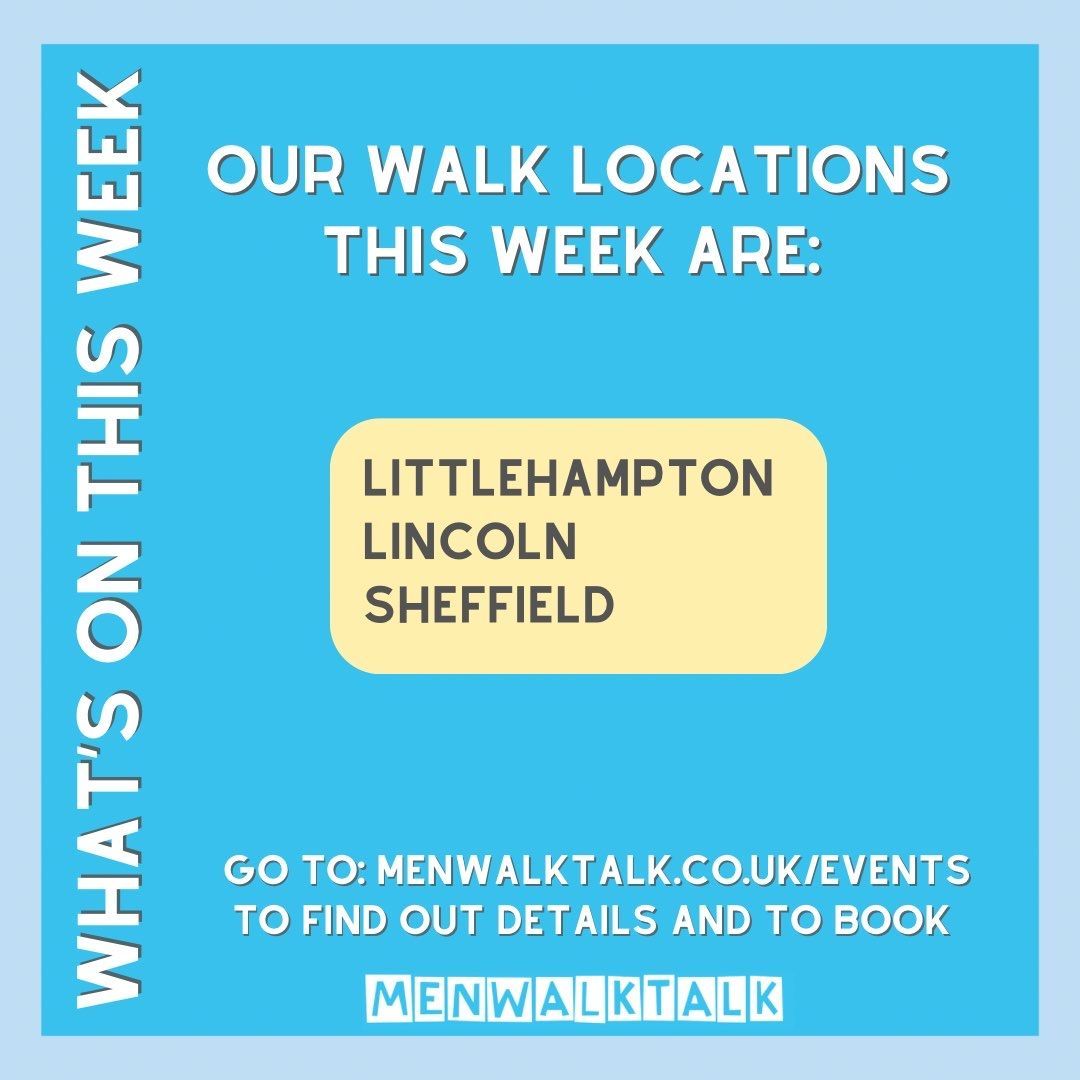 Come and join us if you’re local to one of our walks! Would be great to see you. Booking details are on our website: buff.ly/35u7ovm ☀️ #mentalhealthawareness #endthestigma #events #whatson #littlehampton #westsussex #sussex #lincoln #dunholme #sheffield #yorkshire