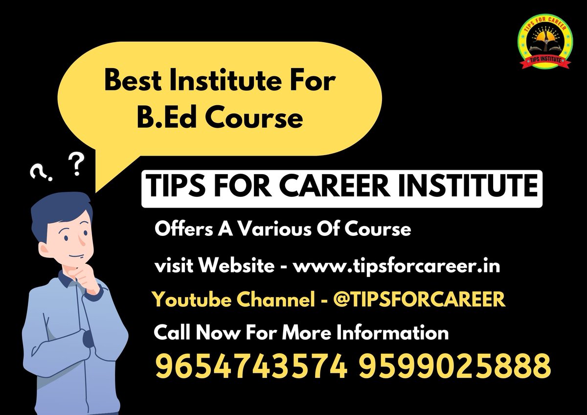 tipseducation7's tweet image. Are you Looking a Best Institute For B.Ed Course
Contact Us - 9654743574
Tips For Career Institute Offers a various of Course
#course #tipsforcareer #bedcourse #medcourse #bed #careerguidance #careercounseling #studytips #bedfrommdu #bedfromkuk #bedfromharyana #medfrommdu #bedmdu