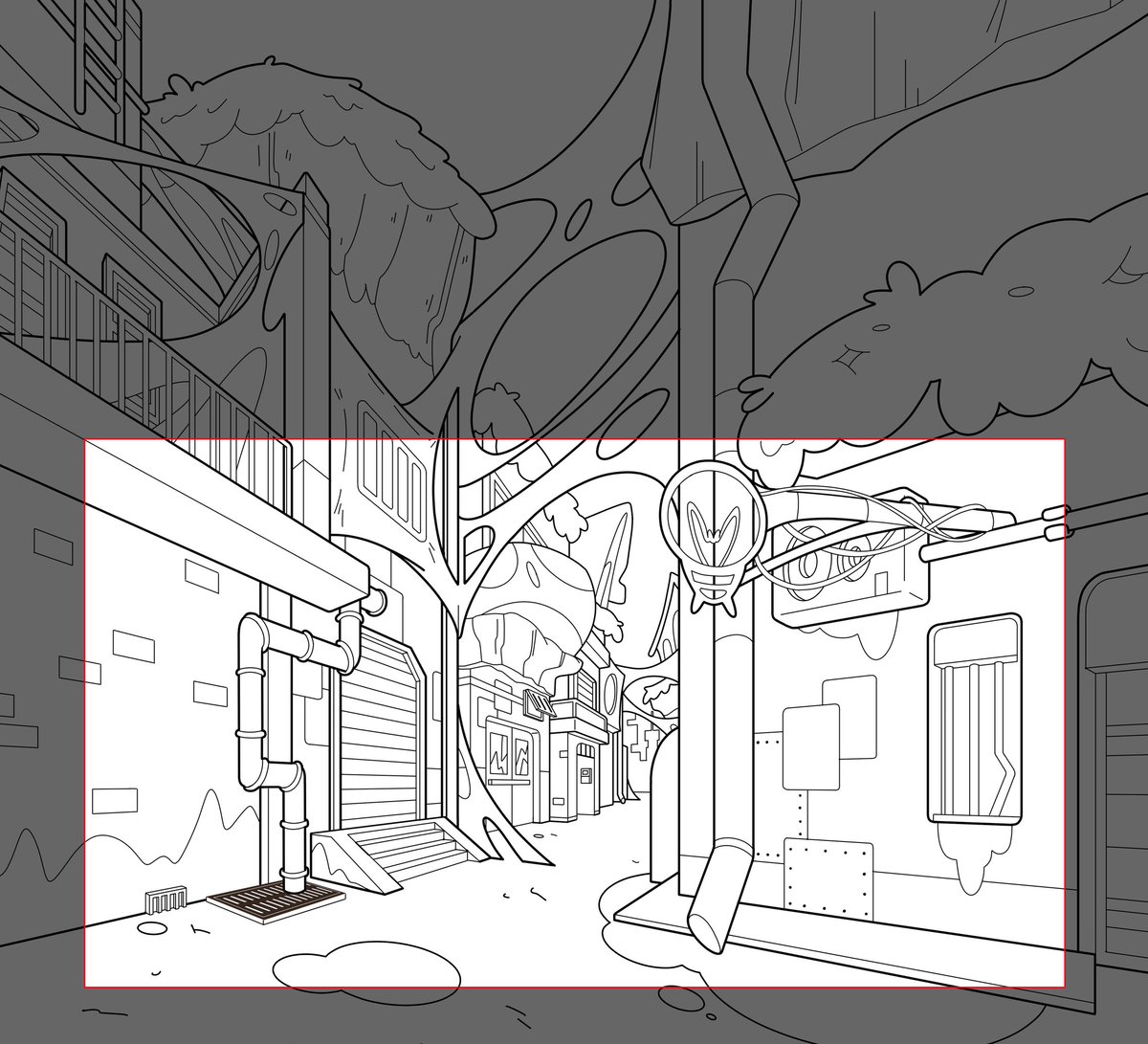 Finally getting around posting the short film BGs I did from end of last year! Here's 1/6 of the BG Layouts I did for 'A Special Gift'🎁🐛✨️