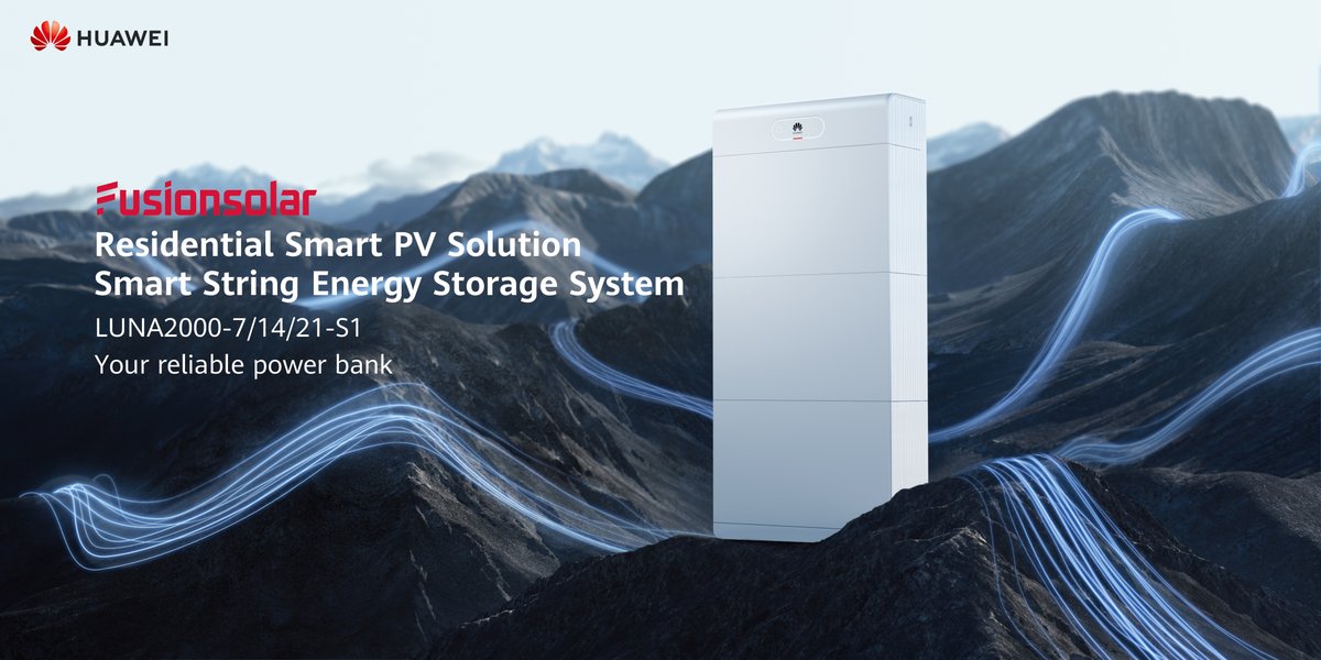 huawei_power's tweet photo. 💡Discover how #Huawei FusionSolar's residential Smart String ESS, the LUNA S1, revolutionizes your home's renewable energy utilization!
Learn more: https://t.co/nPv2LG2llm
#HuaweiLUNAS1 #LimitlesS1 #energystorage #fusionsolar #MakingtheMostofEveryRay #ESS https://t.co/l2csF6cf9m