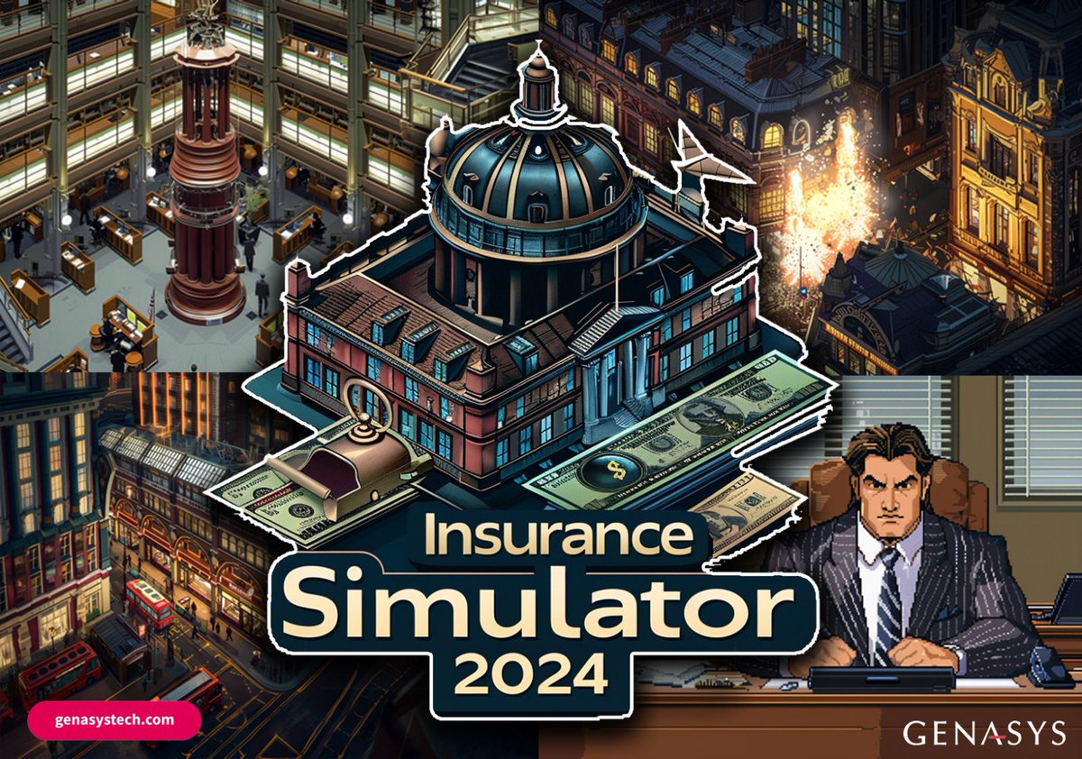 GenasysTech's tweet photo. 🎮 Excited to sponsor Insurance Simulator 2024 by InaudibleMirage Studios! Build your insurance empire with real actuary-developed scenarios. Launching May 1st, 2024 on Steam. Pre-order now: https://t.co/y4apjpZ8pD #insurance #videogames #insurtech #gaming https://t.co/EoDPlYrlMz