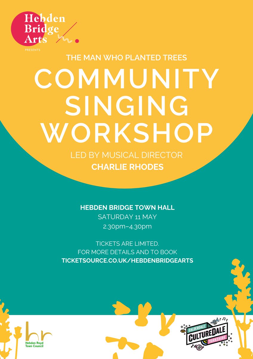 COMMUNITY SINGING TASTER WORKSHOP Join us for a joyful singing experience & discover how you can be part of something extraordinary! This singing session will explore singing games, harmony work, & an introduction to the story 'The Man Who Planted Trees'. ticketsource.co.uk/hebdenbridgear…
