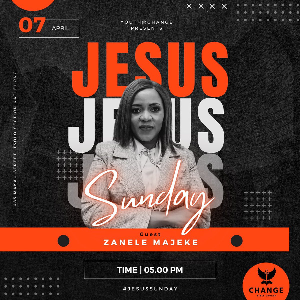 YouthAtChange's tweet photo. Hey, youth! 📢 Save the date for our monthly @YouthAtChange Jesus Sundays! 🗓️ Next up: April 7th at 17:00. Brace yourselves for an incredible time with guest speaker Ms. Zanele Majeke! 🙌🔥 It's your monthly dose of faith, fellowship, and fun! See you there! 🎉 https://t.co/bl3YbqEOsn