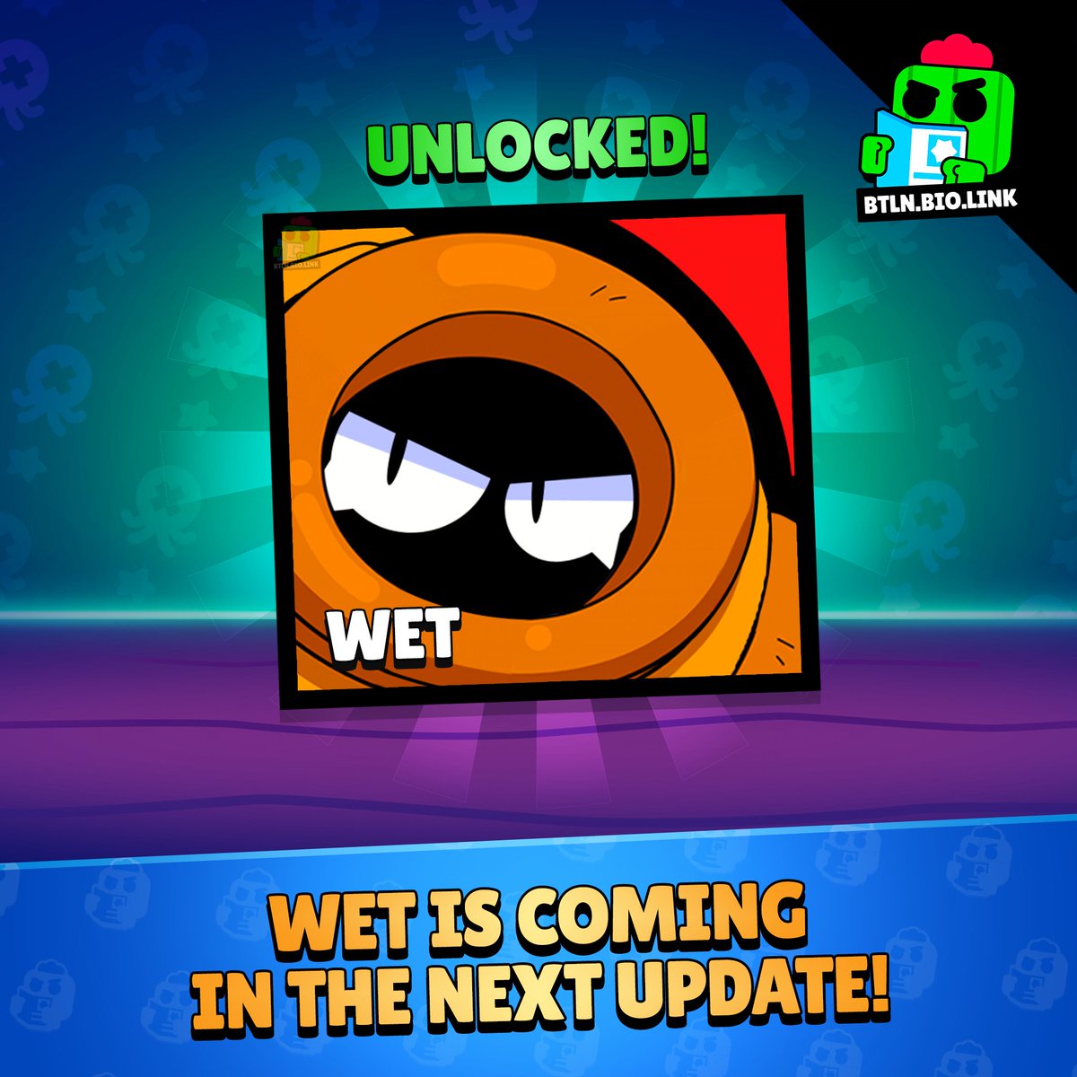 🤿 Wet is coming in the NEXT Update!

🦖 Wet is a Mythic Brawler and he is part of The Velocirapids Trio

❗ Wet will be available on May 2

#BrawlStars #SandsOfTime