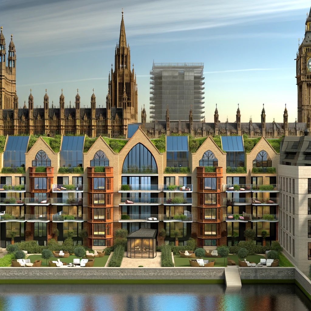 CrystalClearFS's tweet photo. Housing shortages in London have been ongoing for so long now without any sign of resolution, but we've been on the inner track with the latest development to convert the Houses of Parliament into Flats.  

The architects drawings are incredible
#londonhousing #housesofparliament https://t.co/chXxFXAyVU