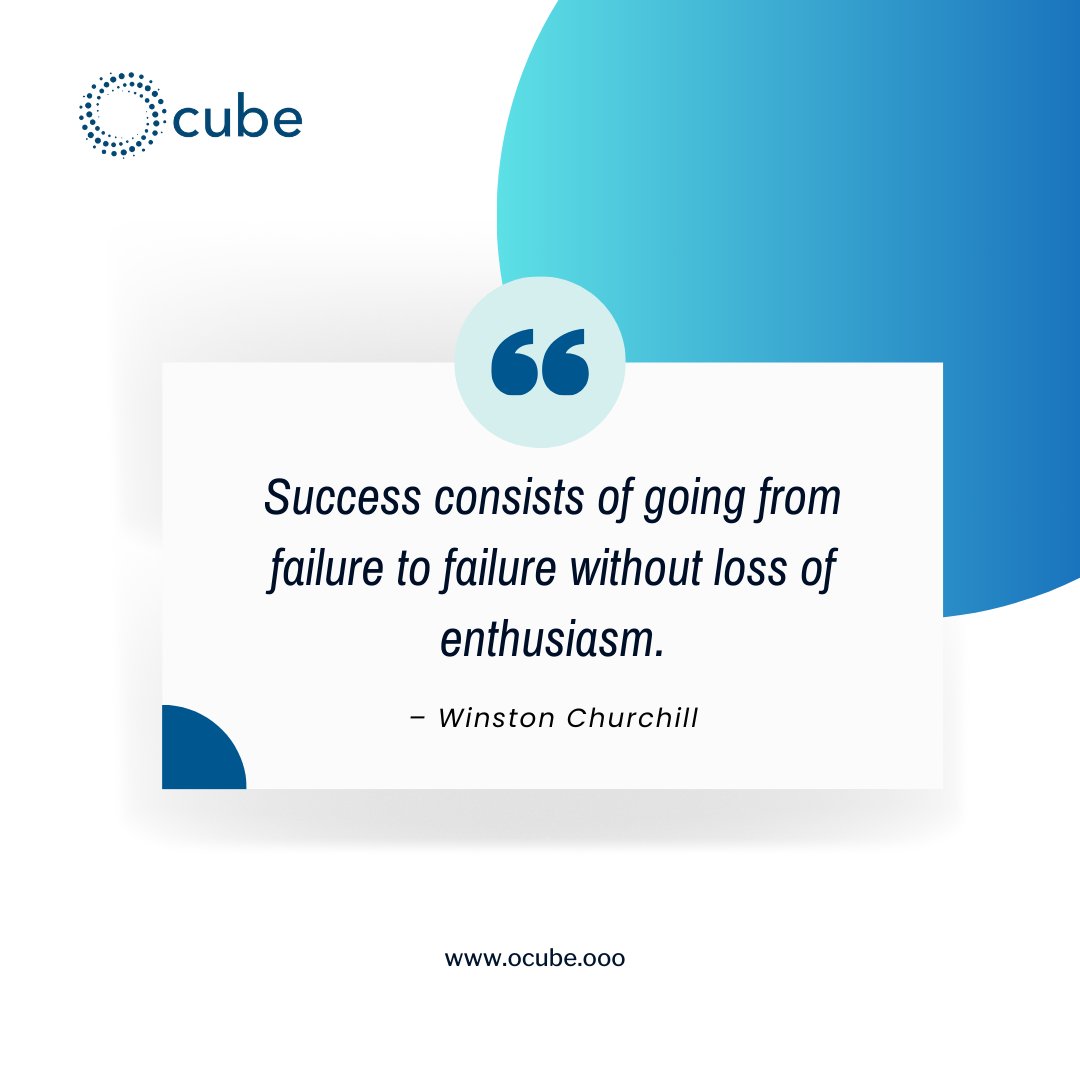 ocubeservices's tweet photo. Embrace the wisdom of Winston Churchill: 'Success consists of going from failure to failure without loss of enthusiasm.' Let's remember that setbacks are stepping stones to greatness. Stay resilient, stay enthusiastic, and keep pushing forward towards your goals! https://t.co/bx3dLchbFC