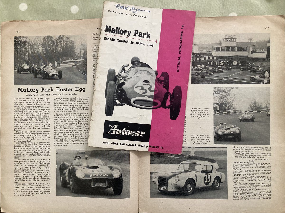 On Easter Monday 65 years ago, my father took my mother, my sister and me to Mallory Park for our first experience of motor racing. An unknown 23-year-old Scottish farmer named Jim Clark won four races: three in a Lister-Jag and one in a Lotus Elite. I was 12 and had a new hero.