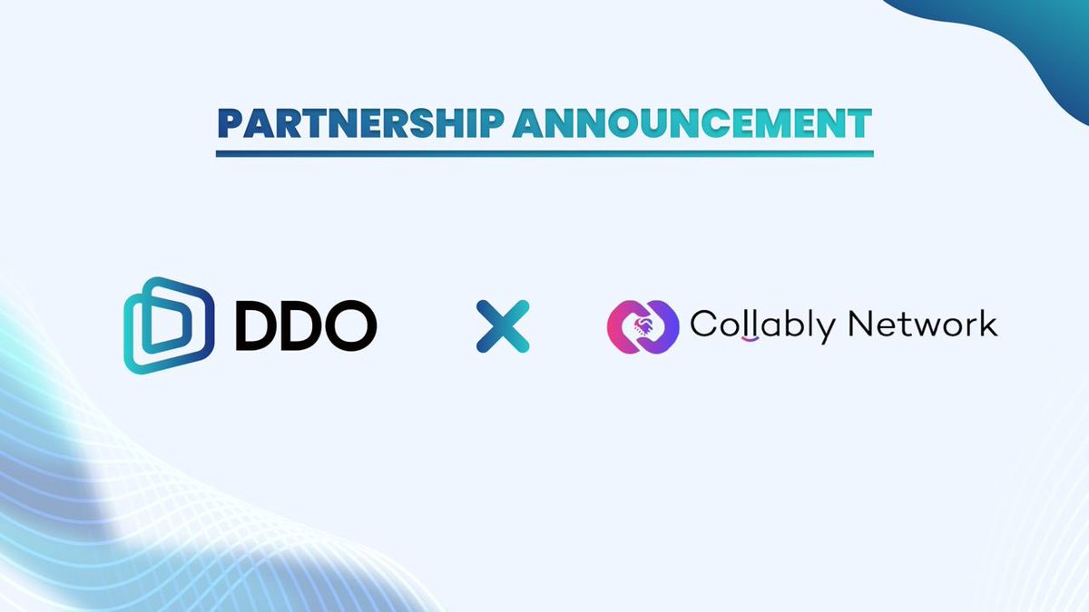 🎉 Thrilled to announce the partnership between @CollablyNetwork and #DDOChain! 🤝Collably's dynamic Collaboration Platform redefines project connections for ultimate success. 🚀Brace for amazing collaborations! #CryptoPartnership #Web3 #DeFi #AI