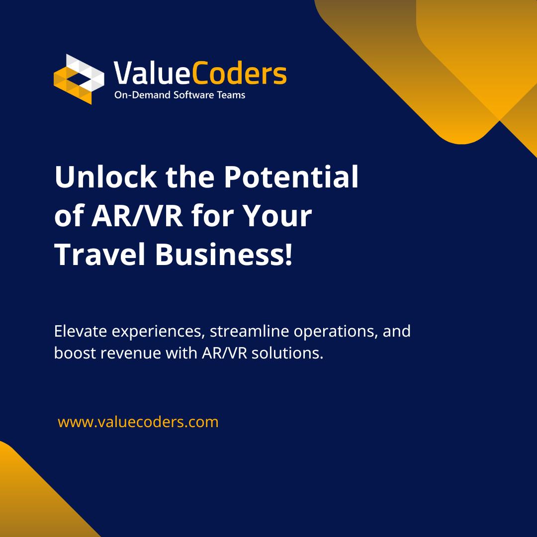 Dive into the future of travel with AR/VR! Enhanced engagement, virtual exploration, personalized experiences - discover the endless possibilities. Elevate your business now! valuecoders.com/contact #AR #VR #TravelTech #ExploreWithARVR #ValueCoders