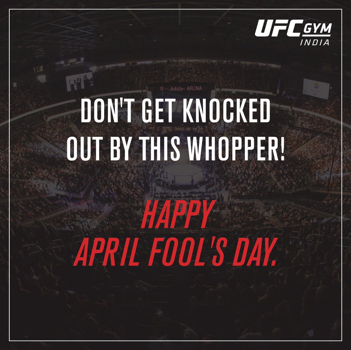 ufcgymindia's tweet image. We know you didn’t see this coming.
Don’t sweat it! Just kidding. It’s April Fools!
We’re here to stay and help you crush your fitness goals at UFC GYM.

#UFCGYM #UFCGYMINDIA #UFCFight