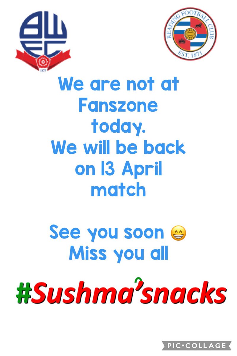 Just to remind you all we are not open today @OfficialBWFC Fanszone ,normal service resumes back on 13 April . See you soon sending love from India 🇮🇳 will miss you all 💙