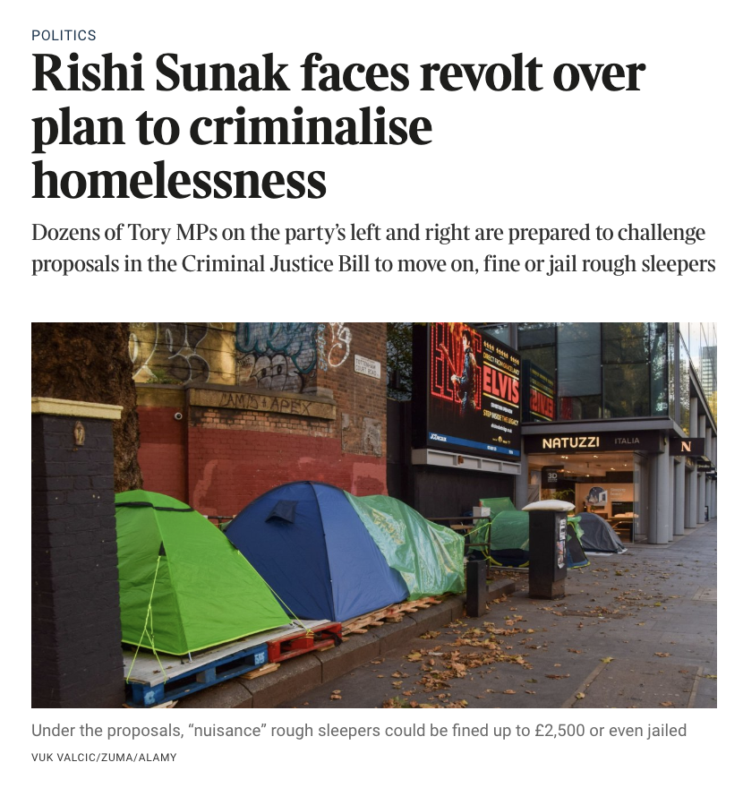 Two headlines from today's Times which tell you everything you need to know about Rishi Sunak's government.