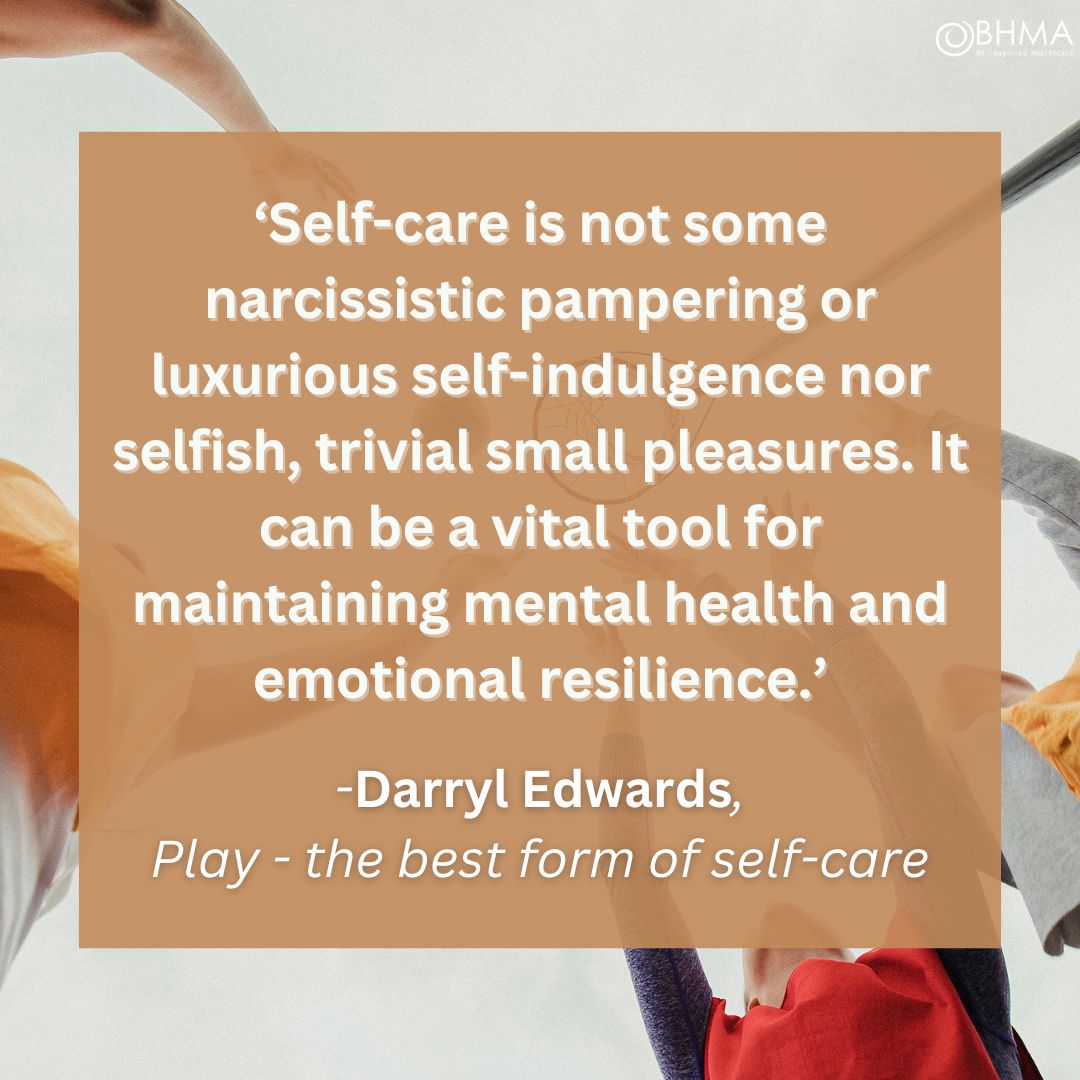 Play is done for its own sake. It’s voluntary, pleasurable, offers a sense of engagement and takes us out of time because the act itself is more important than the outcome. Read more 🔗bhma.org/play-the-best-… #stressawarenessmonth #play #selfcare #mentalhealth #holistichealth