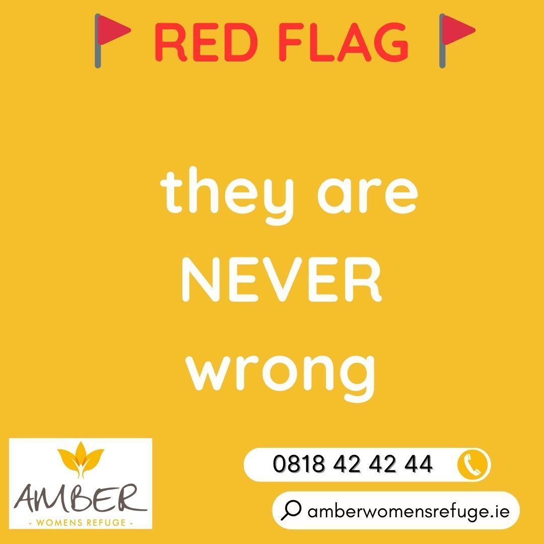 🚫 They are never in the wrong  🚫 They never take responsibility for their behaviour 

#redflag #redflags #watchoutfortheredflags #deflection #projection #narcissist #neverinthewrong #datingabuse #unhealthyrelationship #controllingrelationship #amberwomensrefuge