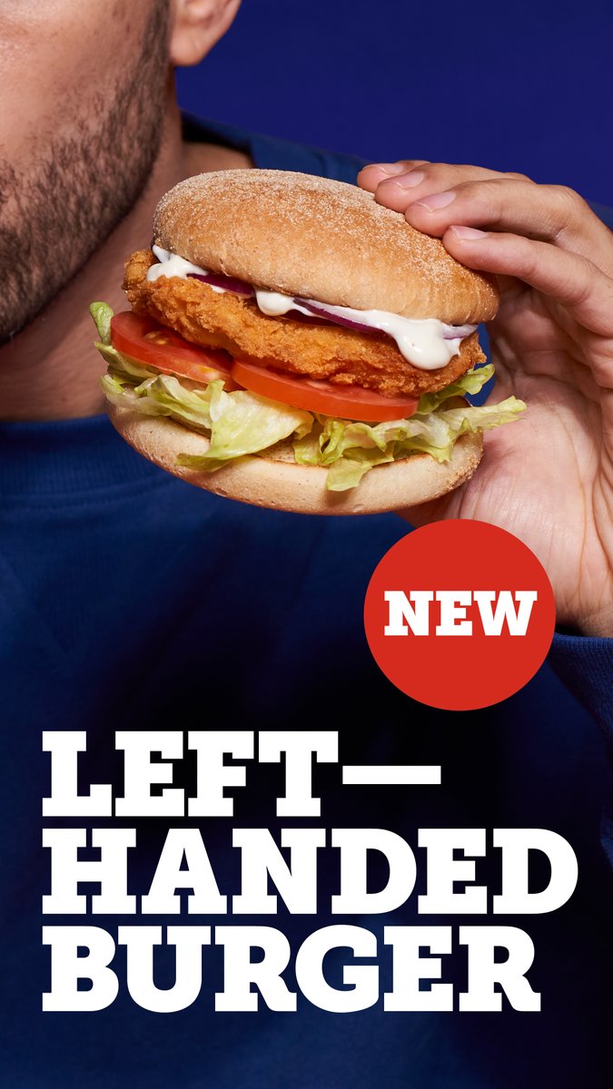 Lefties have been left out in the cold for too long!! Introducing our NEW limited edition left-handed burger – the Leftie! 🫲🏼 🍔 Crispy breaded chicken fillet, lettuce, tomato & your choice of sauce in a toasted white bun. Grab your ‘Leftie’ whilst stocks last!