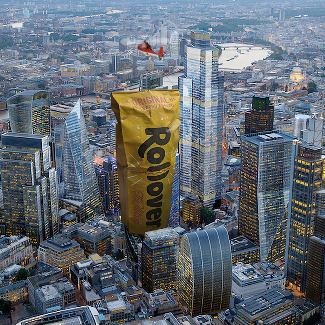 Our BIGGEST EVER advert campaign is now LIVE! Londoners, brace yourselves. Today Rollover takes the Gherkin building by storm! #RolloverGherkin #Rollover #LondonSkyline