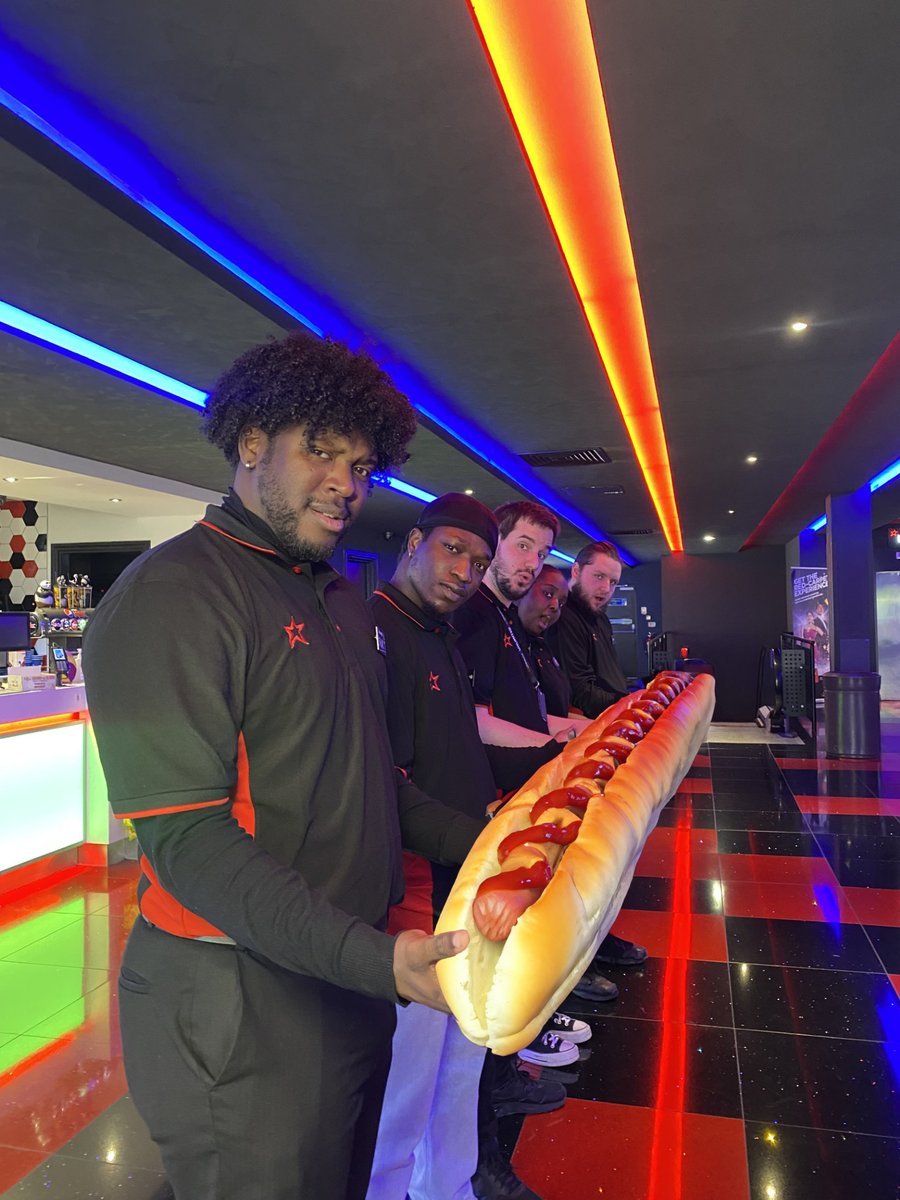 Inspired by the release of #GodzillaXKong, we present to you... The MonsterDog. Delicious giant @RolloverHotDogs, fit for a Titan 🌭 Who wants one? 🤤 📸 Cineworld Solihull
