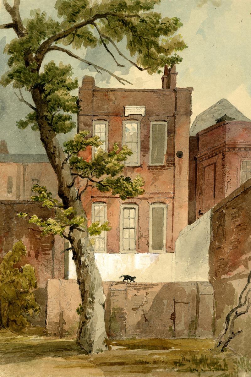 Good morning! This week's theme is Cats of London 🐈‍⬛️ ----- 'Milton's House, Petty France, Westminster' (1845) by John Wykeham Archer