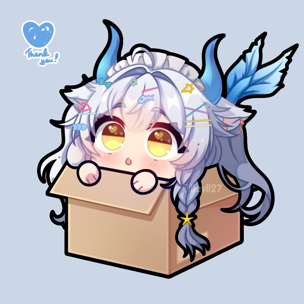 🌸 Box for @AzuRyuna (ღ˘⌣˘ღ) I was glad to draw this baby for you ♡ *hugs hugs* #NEWllevllYCH #YCH #twitch #ychcommission #emotes