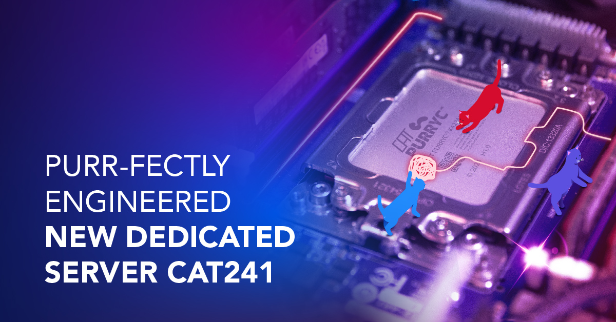 Purr-fectly engineered: Raise the bar for seamless cat video streaming! 🐈 It’s time so say goodbye to buffering and hello to non-stop cat video entertainment with our newest dedicated server CAT241! 🚀 htznr.li/CAT241