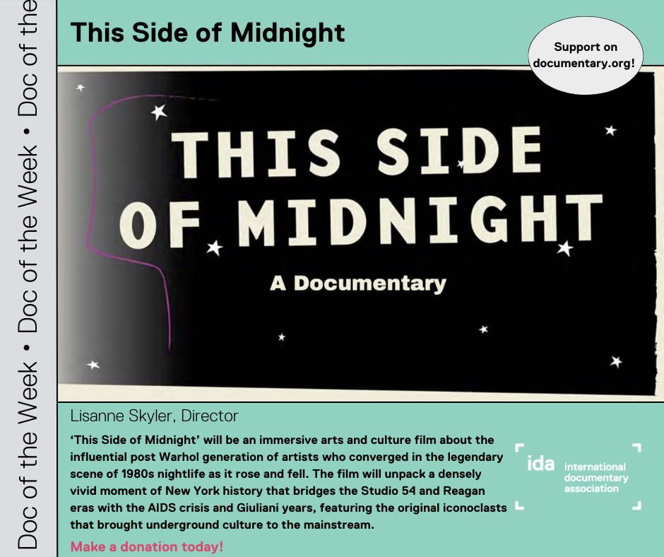 This week’s #DocOfTheWeek is ‘This Side of Midnight’ by Director Lisanne Skyler. Doc of the Week highlights a documentary project raising funds through IDA’s Fiscal Sponsorship program! Learn more and donate:
documentary.org/project/museum…