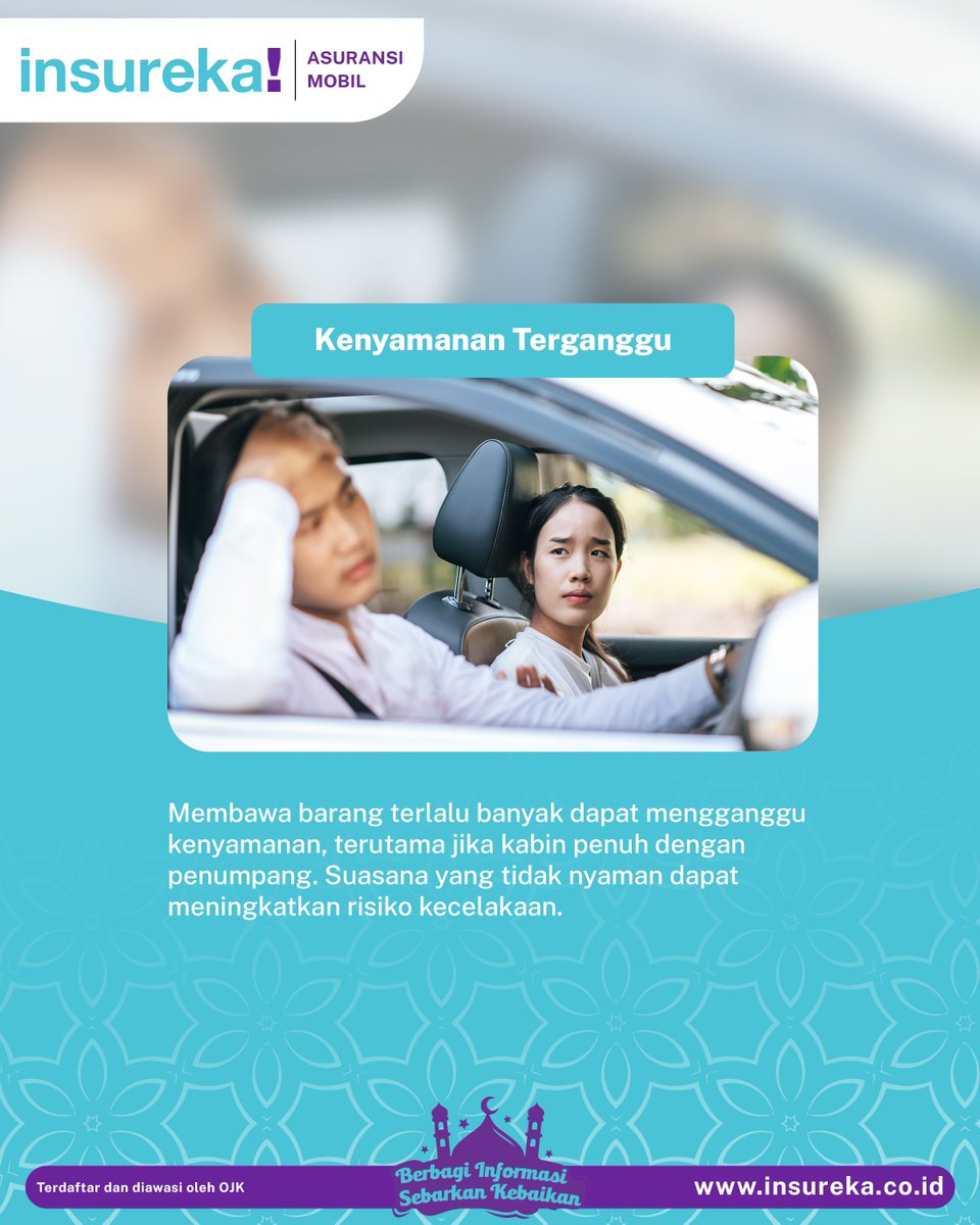 InsurekaID's tweet photo. 1️⃣ Kenyamanan Terancam! 😫

 Bawa barang berlebihan bikin kabin mobil jadi sempit dan bikin kita gak betah, bisa-bisa malah bikin kita jadi gak fokus nyetir! Bahaya, kan? https://t.co/uKrvUfj2tw