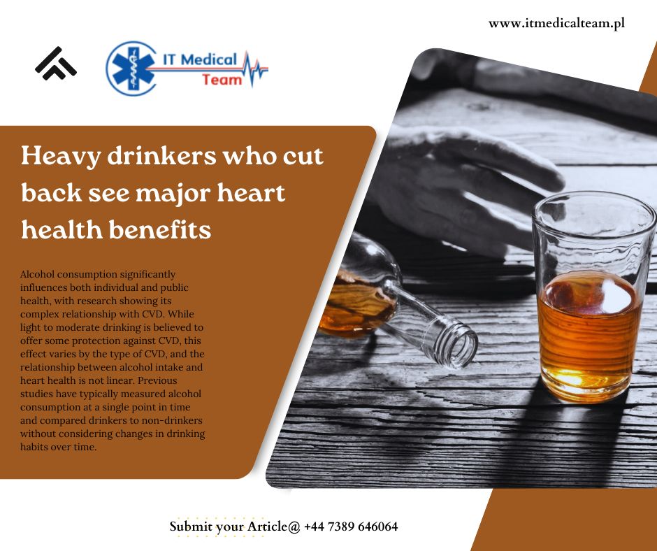 ITMedical2's tweet image. Heavy drinkers who cut back on their alcohol consumption can experience major heart health benefits, including reduced risk of heart disease and improved overall cardiovascular function. 🍷❌ #HeartHealth #AlcoholReduction #CardiovascularHealth #oriele