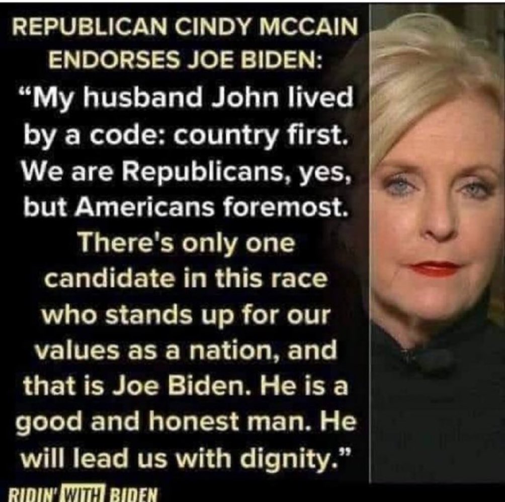 Who’s with Cindy McCain? 🙋‍♂️