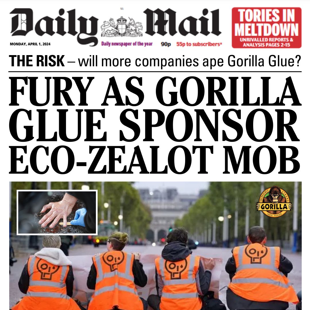 🚨 BREAKING: Just Stop Oil Announce Sponsorship Deal with Gorilla Glue 💬 Speaking about the deal, Mark Mercurio, President of @GorillaGlue, said: “As an eco-conscious brand, we are extremely excited to announce this new partnership with Just Stop Oil. From glueing to roads or