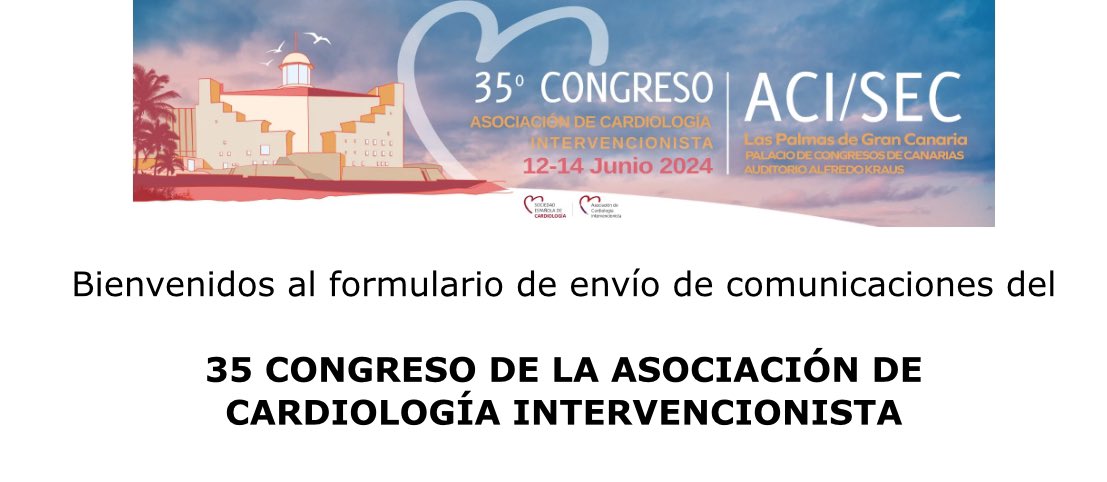 Envía tu comunicacion al 35 congreso #ACISEC24 

🗓️Deadline: 6 de mayo de 2024.

✅Enlace para envio⬇️
intranet.pacifico-meetings.com/amsysweb/?idFF…

✅Normas⬇️
congresohemodinamica.com/index.php/comu…

<a href="/belcid7/">Belén Cid Alvarez</a> <a href="/teresabastante/">Teresa Bastante</a> <a href="/StructuralBCN/">Dabit Arzamendi</a> <a href="/jmmoreiras/">Javi Moreiras</a> <a href="/JuradoRomanAl/">Alfonso Jurado-Román</a> <a href="/b_caneiro/">Berenice Caneiro</a> <a href="/Doctorabellan/">José Abellán</a> <a href="/Felipediezhoyo/">Felipe Díez del Hoyo</a>